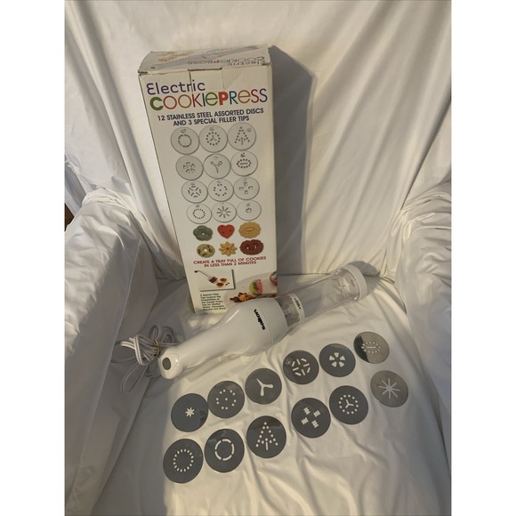 Salton Electric Cookie Press CKM25 Stainless Steel Plates No Tips - Picture 2 of 2